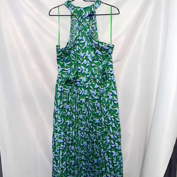 SCOOP WO SIZE XXL (20)Green and Blue floralPatterned Halter Dress pleated skirt - Picture 1 of 13